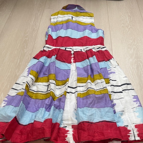 Floreat Anthropologie Red and Blue Striped Sleeveless Button Down Collared Dress - Picture 9 of 9
